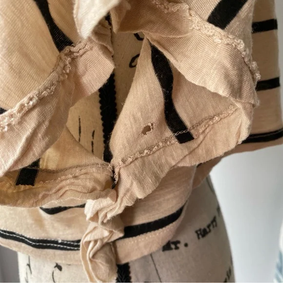 y2k Metropark 2000s striped grunge off the shoulder top  - sz small - Picture 6 of 9